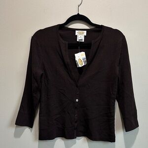 Talbots Brown Button-Down Women's Shirt